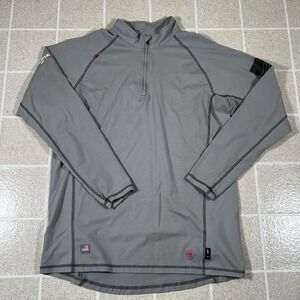 Ariat FR 1/4 Zip Pullover Mens L Gray Workwear Flame Resistant CAT2| 2112